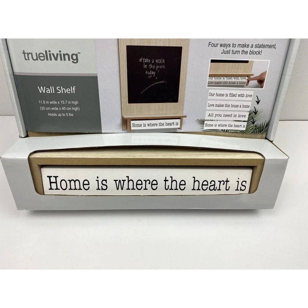 Wooden Wall Shelf Chalkboard 11.8